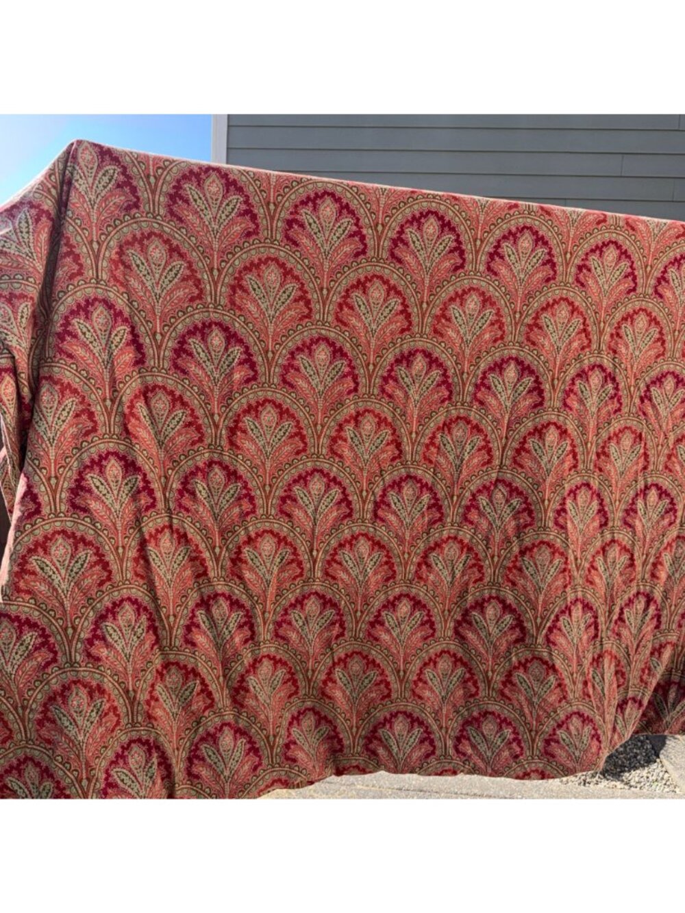 Pottery Barn Marcelle Duvet King Red Medallion Paisley Boho Global Shabby Chic - Picture 5 of 7